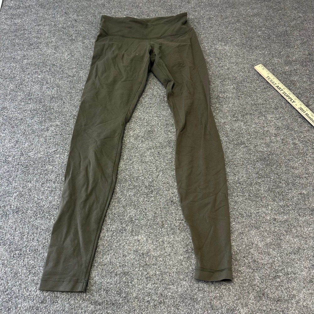 Lululemon Leggings Womens Size 6 Olive Green Athletic Slim Fit Yoga Pants